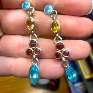 Vintage colored gem earrings